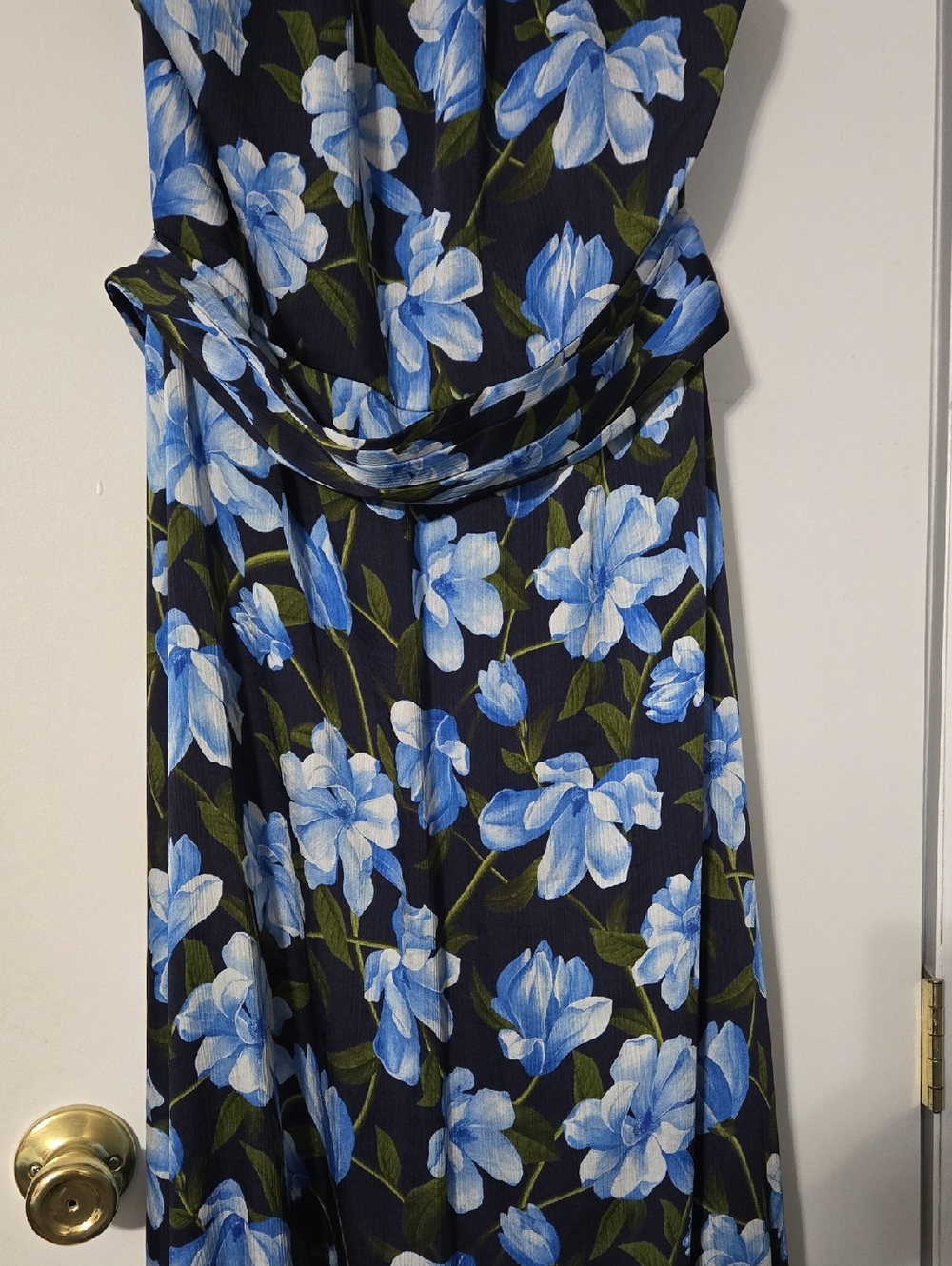 Blue Floral Halter Maxi Dress - Picture 7 of 10